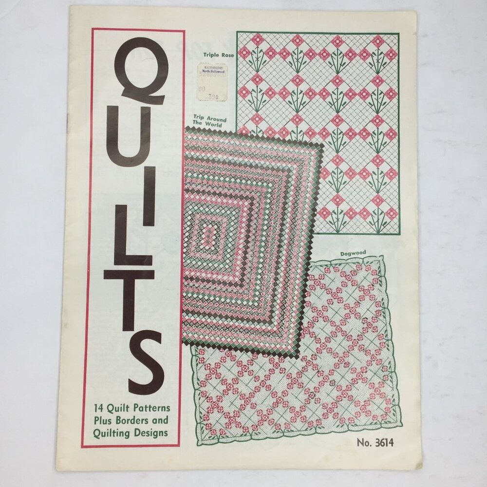 Vintage Quilts Pattern Book No 3614 With 14 Quilt Patterns Borders Block Designs